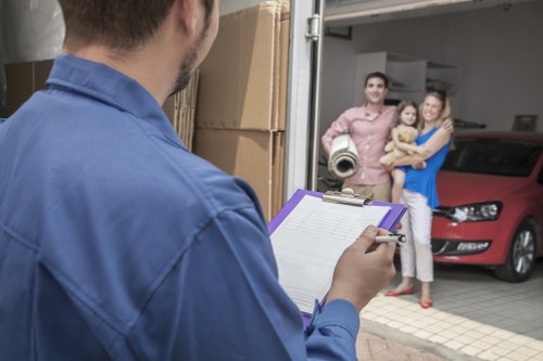 Recycling and reuse-focused moving service with loaded eco-friendly van