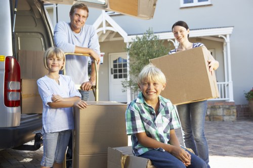 Prepared moving boxes ready for a man with van service in Richmonduponthames
