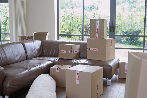 Moving van and packed boxes for a house removal in Richmond upon Thames